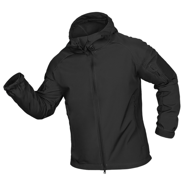 Куртка тактична демісезонна чоловіча для силових структур Stalker SoftShell Чорна (7226), M (OPT-34521) - зображення 1