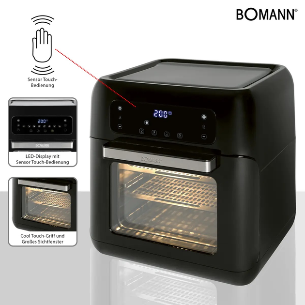 Мультипечь аэрофритюрница Bomann FR 6031 H CB (11л, 9 програм, 1.5 Квт, Німеччина) - зображення 6