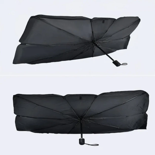 Парасолька на лобове скло в авто Car Umbrellas Чорний Сонцезахисна шторка Автомобільний козирок для захисту від сонця - Фото 5 Парасолька на лобове скло в авто Car Umbrellas Чорний Сонцезахисна шторка Автомобільний козирок для захисту від сонця - изображение 5