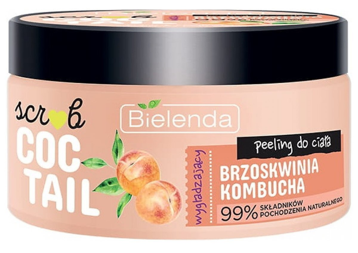 Peeling do ciała Bielenda Scrub Coctail wygładzający Peach + Kombucha 350 g (5902169048440) - obraz 1