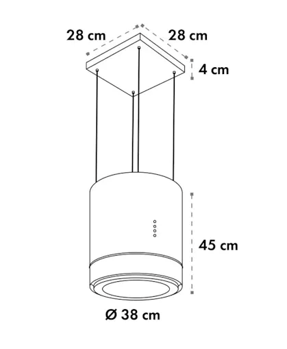 Вытяжка Klarstein Tron Ambience Ø38см циркуляция воздуха 540м³/ч LED - изображение 2