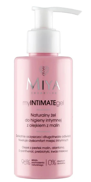 Натуральний гель Miya Cosmetics MyINTIMATE для інтимної гігієни з олією малини 140 мл (5903957256399) - зображення 1
