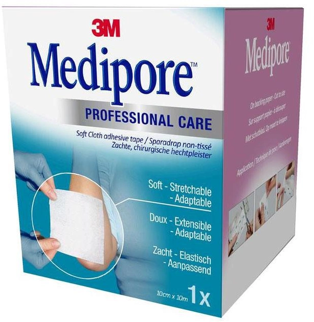 Пластырь хирургический 3M Medipore Non Woven Tape 10 м x 10 см (8711428061086) - изображение 1