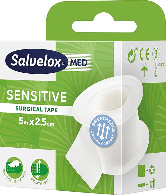 Пластырь Salvelox Hypoallergenic Tape 2.5 см x 5 м (8470001656889) - изображение 1