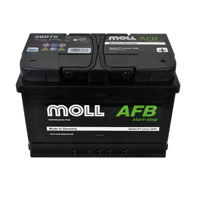 Автомобільний акумулятор MOLL AFB (L3) start/stop 76Ah 760A R+ (правий +) MOLL - изображение 2