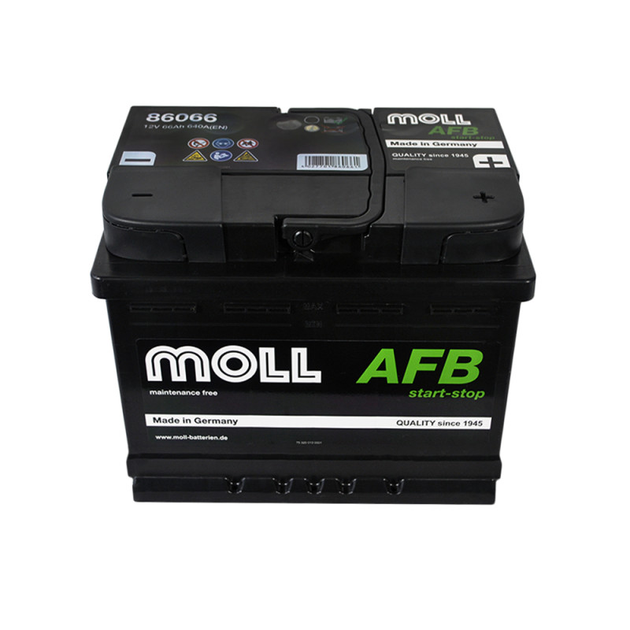 Автомобільний акумулятор MOLL AFB (L2) start/stop 66Ah 640A R+ (правий +) MOLL - изображение 2