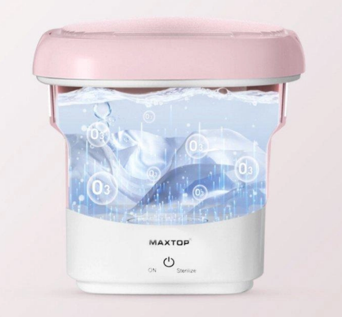 Портативная стиральная машинка Maxtop folding washing machine Розовый/Белый 10Вт - изображение 5