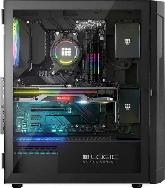 Obudowa komputerowa Logic Concept Aramis Mesh+Glass ARGB fans 4x120 mm Black (AT-ARAMIS-10-0000000-0002) - Zdjęcie 6 Obudowa komputerowa Logic Concept Aramis Mesh+Glass ARGB fans 4x120 mm Black (AT-ARAMIS-10-0000000-0002) - obraz 6