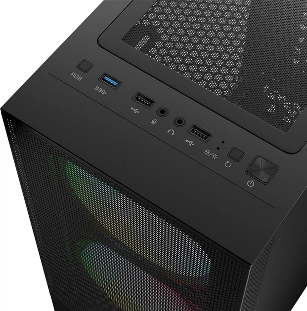 Корпус Logic Concept Arya Mesh+Glass ARGB fans 2x140 mm + 1x120 mm Black (AT-ARYA-10-000000-0002) - зображення 10