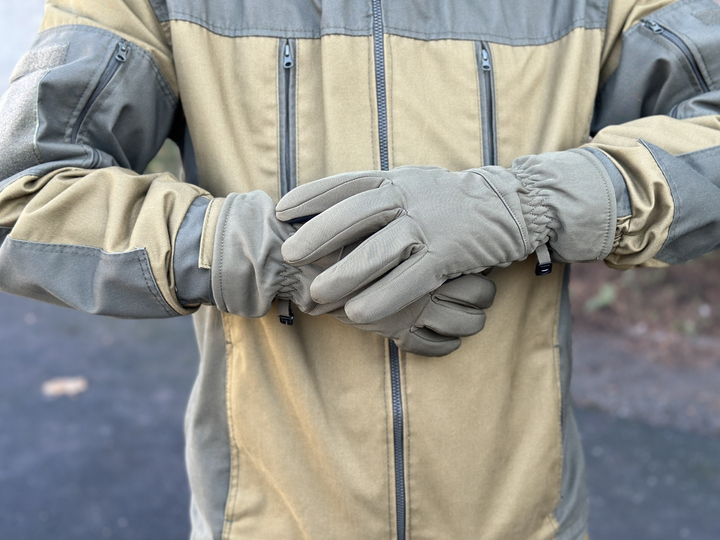 Зимові рукавички теплі Tactic тактичні рукавички софт шел утеплені, рукавички soft shell олива (L) - зображення 2