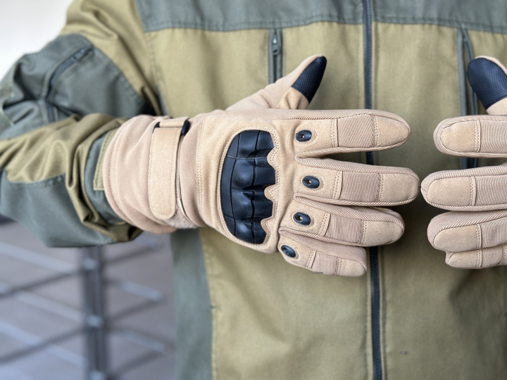 Тактические полнопалые перчатки Tactic армейские перчатки с защитой костяшек размер ХL цвет Койот (pp-coyote-mex-XL) - изображение 1