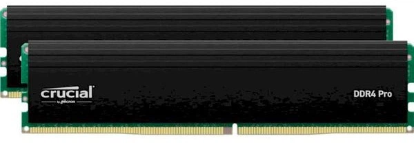 Пам'ять 16Gb x 2 (32Gb Kit) DDR4, 3200 MHz, Crucial Pro, Black, 22
