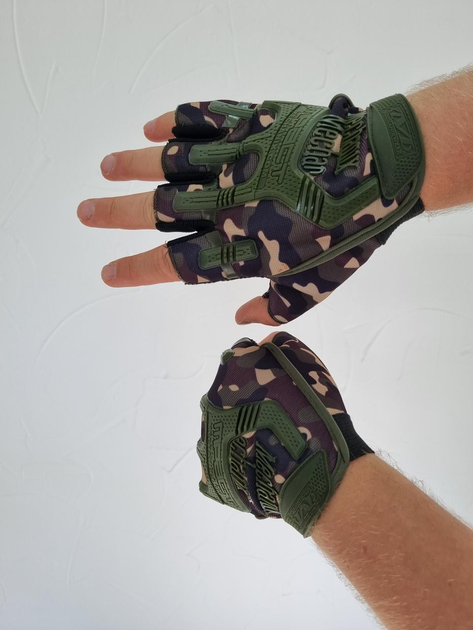 Тактические перчатки без пальцев Mechanix Mpact Мультикам L - изображение 1