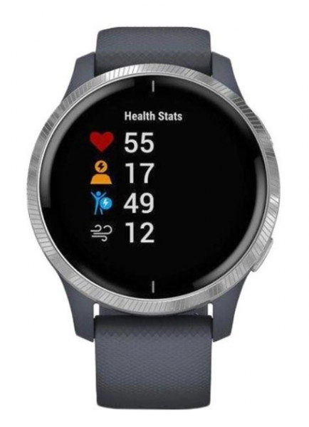 Смарт-Часы Garmin Venu Silver Stainless Steel Bezel w. Granite Blue and Silicone B. (010-02173-01) - изображение 4