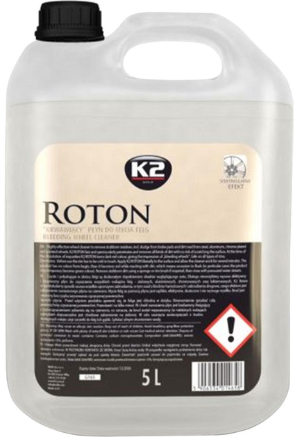 Środek do mycia i czyszczenia felg samochodowych i kołpaków K2 Roton Bleeding Wheel Cleaner 5 l (5906534014658) - obraz 1