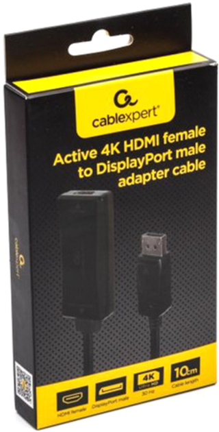 Adapter-przejściówka Cablexpert HDMI na DisplayPort, 4K@30Hz (A-HDMIF30-DPM-01) - obraz 2