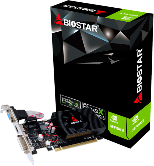 Karta graficzna Biostar PCI-Ex GeForce GT 730 D3 LP 4GB GDDR3 (128bit) (700/1333) (VGA, DVI, HDMI) (VN7313TH41) - obraz 1
