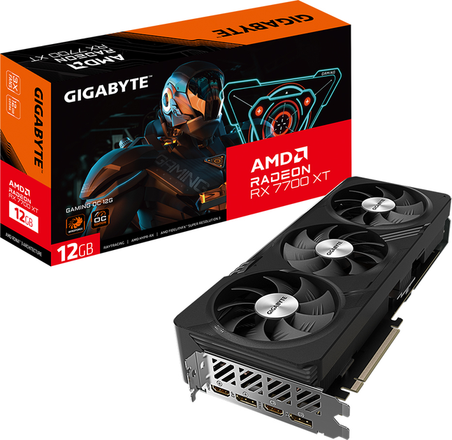 Відеокарта Gigabyte PCI-Ex Radeon RX 7700 XT Gaming OC 12GB GDDR6 (192bit) (2599/18000) (2 х HDMI, 2 x DisplayPort) (GV-R77XTGAMING OC-12GD) - зображення 8