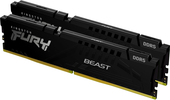 Pamięć RAM Kingston Fury DDR5-6000 16384MB PC5-48000 (Zestaw 2x8192) Beast Black (KF560C40BBK2-16) - obraz 1