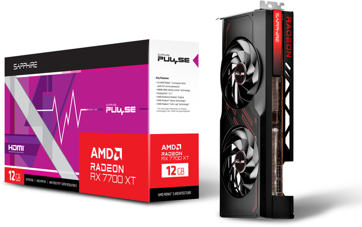 Відеокарта Sapphire PCI-Ex Radeon RX 7700 XT Pulse 12GB GDDR6 (192bit) (2544/18000) (2 х HDMI, 2 x DisplayPort) (11335-04-20G) - зображення 8