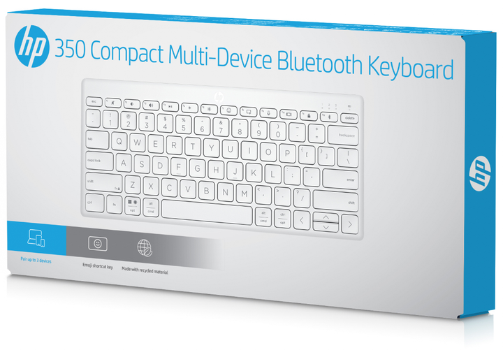 Klawiatura bezprzewodowa HP 350 Compact Multi-Device Bluetooth Keyboard White (692T0AA#ABB) - obraz 10