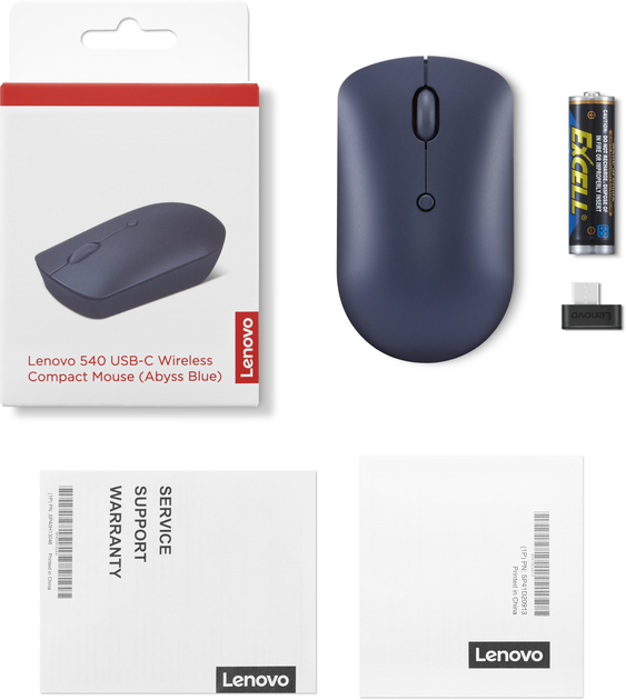 Mysz Lenovo 540 USB-C Wireless Compact Mouse Abyss Blue (GY51D20871) - obraz 7