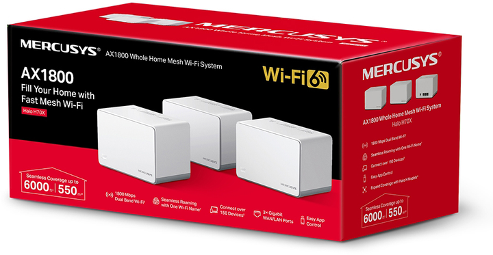 Маршрутизатор Mercusys Halo H70X (3-pack) - зображення 4