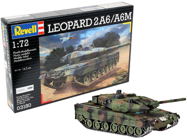 Zmontowany model Revell Czołg Leopard 2A6/A6M. Skala 1:72 168 szt (4009803031804) - obraz 1
