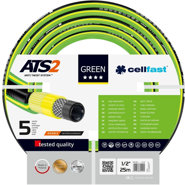 Waz ogrodowy Cellfast Green ATS2 25 m 1/2" (5901828852404) - obraz 1