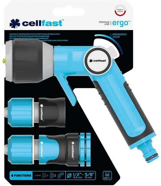Комплект Cellfast Ergo з багатофункціональним пістолетним зрошувачем 1/2" (5901828859755) - зображення 2