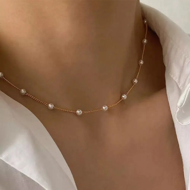 Жіночий ланцюжок No Brand 2306 золотистий - зображення 2