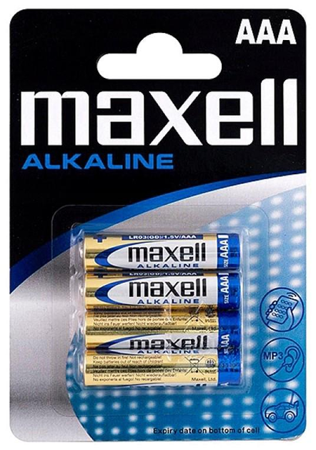 Батарейка лужна Maxell Alkaline AAA (LR03) blister 4 шт (MX-164010) - зображення 1