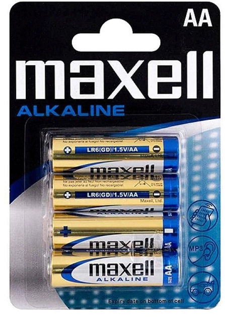 Батарейка лужна Maxell Alkaline AA (LR06) blister 4 шт (MX-163761) - зображення 1