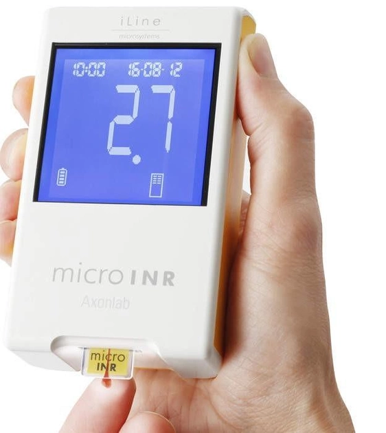 Портативний коагулометр microINR (iLine Microsystems) для визначення протромбінового часу (МНО) для пацієнтів, які приймають оральні антикоагулянти з тест-чіпами microINR (25 шт) - зображення 1
