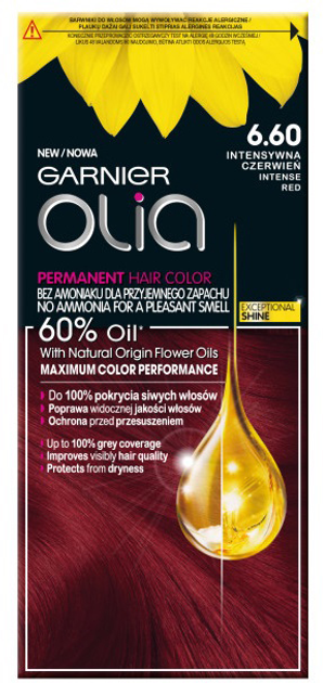 Фарба для волосся Garnier Olia 6.60 Інтенсивний рудий 161 г (3600542244046) - зображення 1
