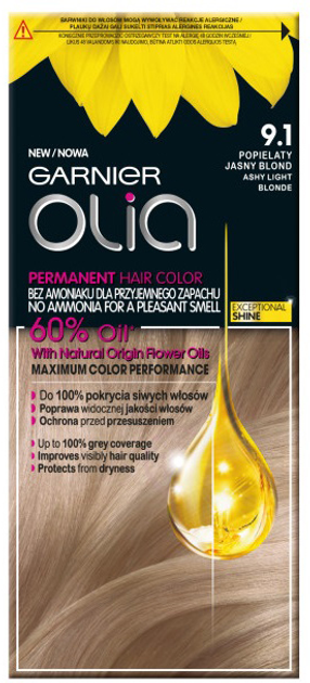 Фарба для волосся Garnier Olia 9.1 Попелястий русявий 159 г (3600542244152) - зображення 1