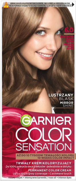 Krem koloryzujący do włosów Garnier Color Sensation 6.0 Szlachetny Ciemny Blond 163 g (3600541136809) - obraz 1