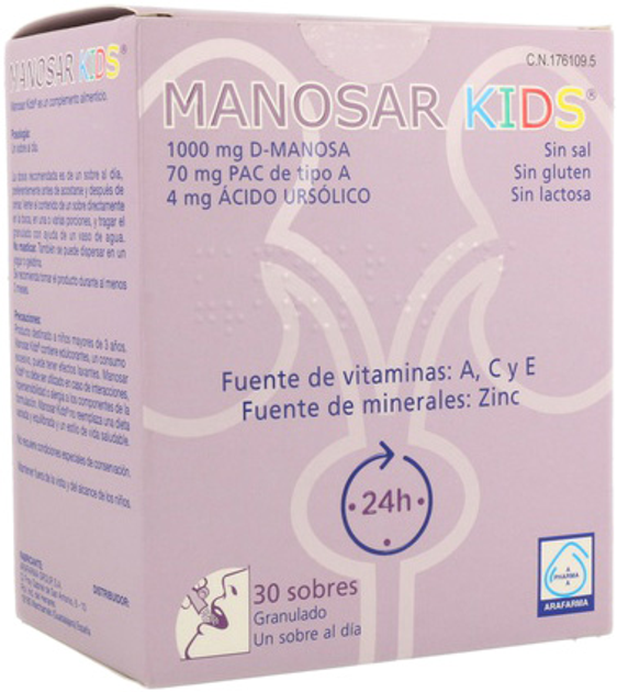 Suplement diety Arafarma Manosar Kids 30 saszetek (8437010381102) - obraz 1