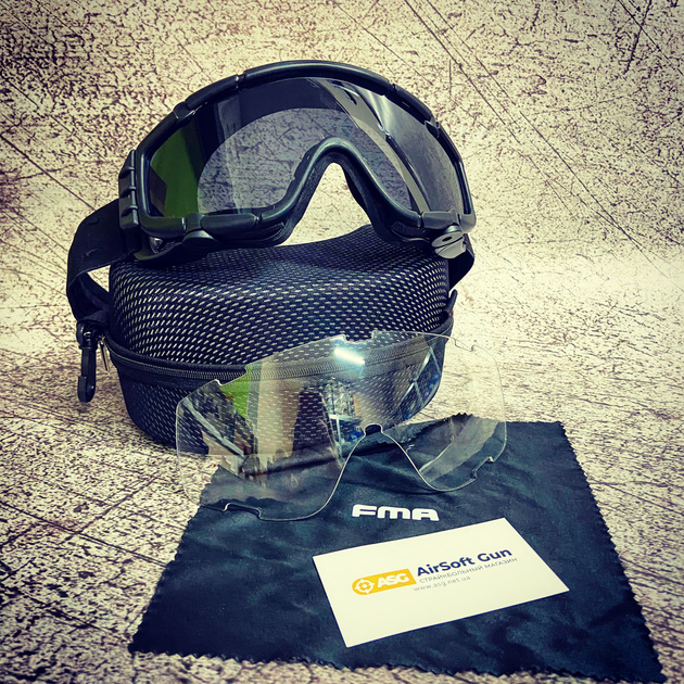 Защитные очки (маска) с вентилятором – BLACK [FMA] - изображение 2