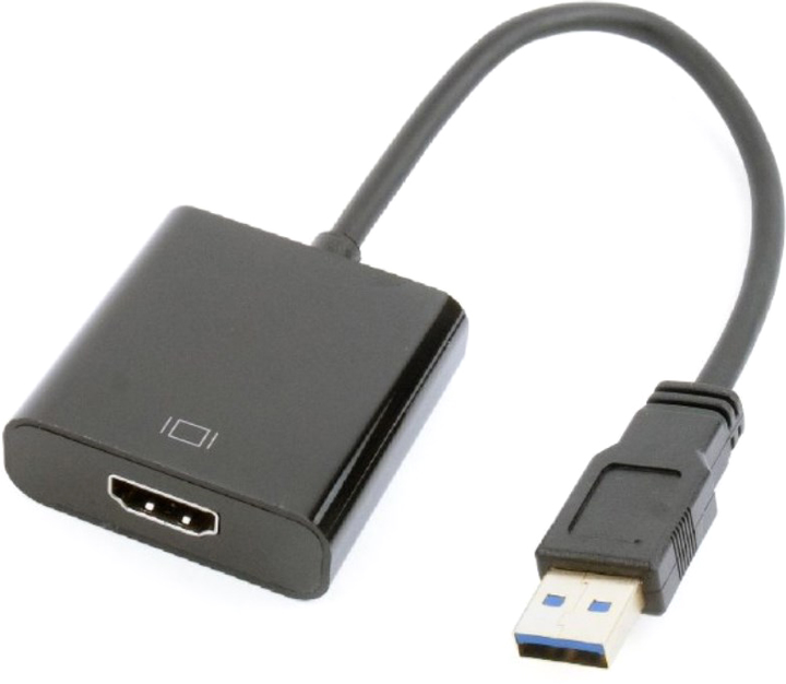 Adapter Kabelxpert USB - HDMI 0.15 m Czarny (A-USB3-HDMI-02) - obraz 1