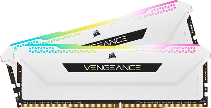 Оперативна пам'ять Corsair DDR4-3600 16384MB PC4-28800 (Kit of 2x8192) Vengeance RGB Pro SL White (CMH16GX4M2D3600C18W) - зображення 1