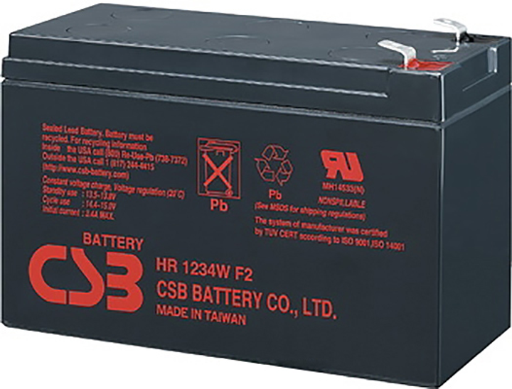Akumulator CSB AGM 12V-9Ah (HR1234WF2) - obraz 1