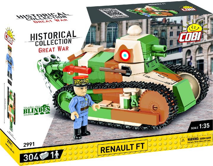 Klocki konstrukcyjne Cobi I Wojna Światowa Czołg Renault FT-17 304 elementy (5902251029913) - obraz 1
