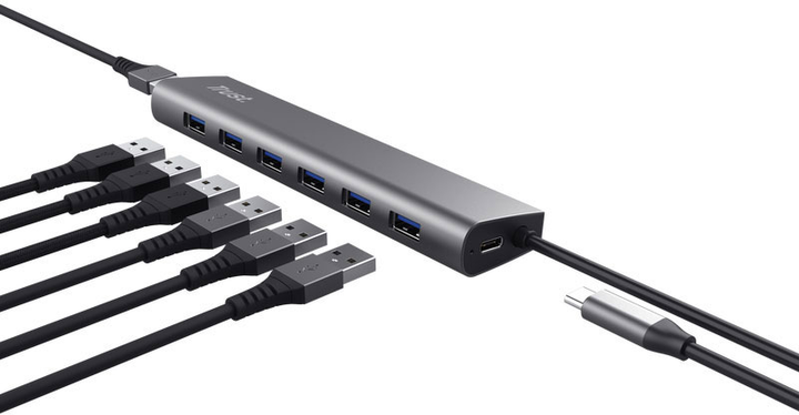 USB-hub Trust HALYX 7-portowy (8713439249675) - obraz 1