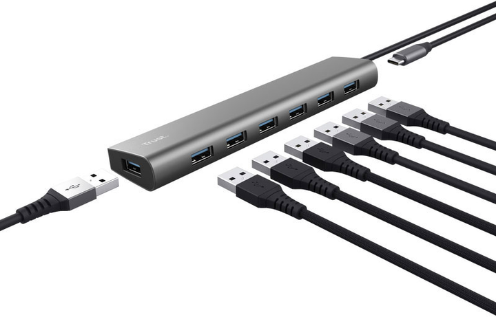 USB-hub Trust HALYX 7-portowy (8713439249675) - obraz 2