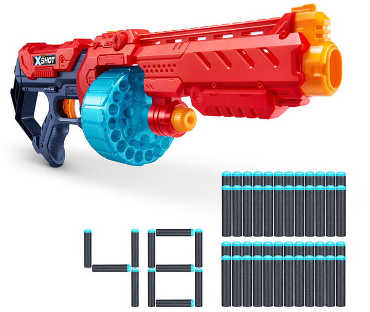 Скорострільний бластер Zuru X-Shot Red Excel Turbo Fire 48 патронів (193052040350) - зображення 3