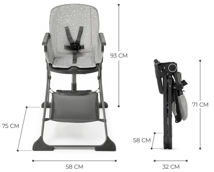 Стільчик для годування Kinderkraft Foldee Grey (KHFOLD00GRY0000) - зображення 8