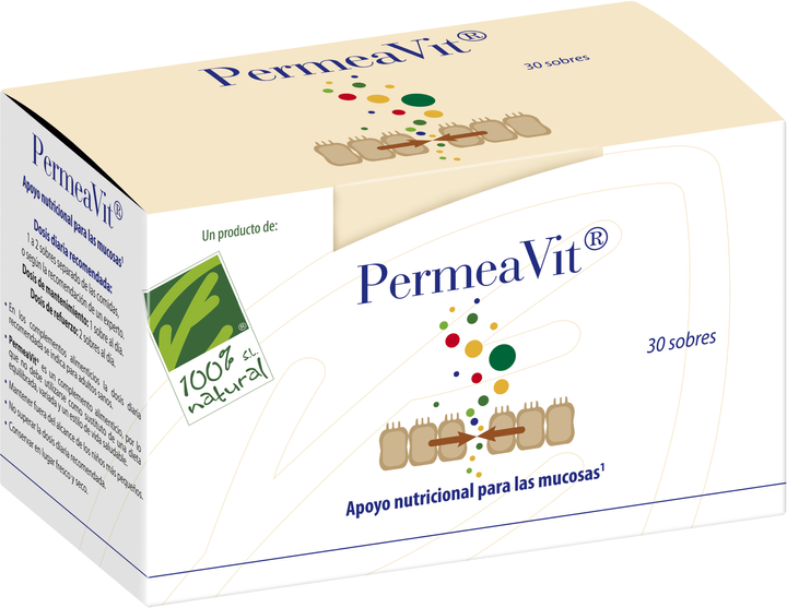 Suplement diety 100% Natural Permeavit 30 saszetek (8437019352141) - obraz 1