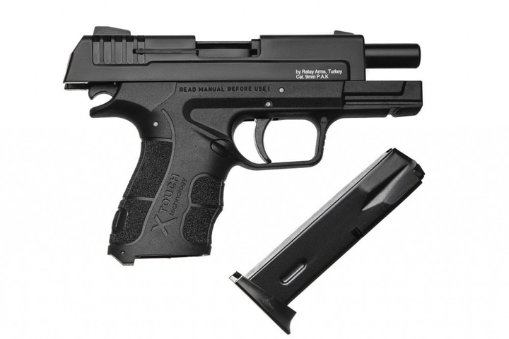 Пістолет стартовий Retay X1 Black +20 шт холостих патронів (9 мм) - зображення 2