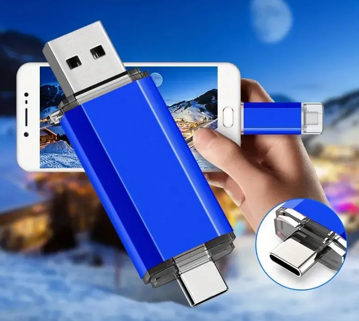 Флешка Jaster Plain 128Gb OTG USB Flash Drive - Type-C Blue - изображение 3